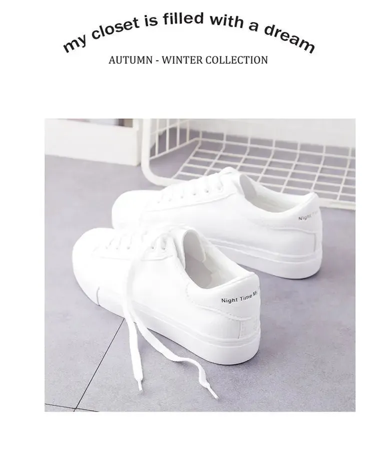 2024 Women Sneakers Fashion Breathble Vulcanized Shoes Pu Leather Platform Shoes White Lace Up Casual Shoes Zapatos Mujer