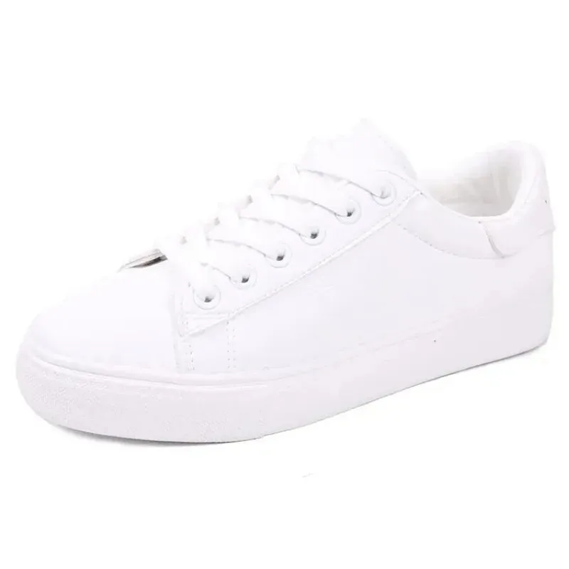 2024 Women Sneakers Fashion Breathble Vulcanized Shoes Pu Leather Platform Shoes White Lace Up Casual Shoes Zapatos Mujer