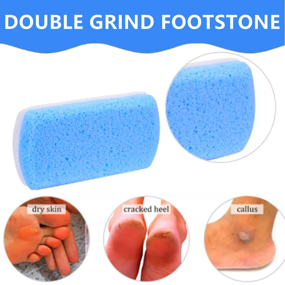 4PCS Pumice Stone Foot Scrub Double Pumice Foot Stone Pumice Foam Glass Peeling Exfoliating Foot Massage