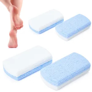 4PCS Pumice Stone Foot Scrub Double Pumice Foot Stone Pumice Foam Glass Peeling Exfoliating Foot Massage