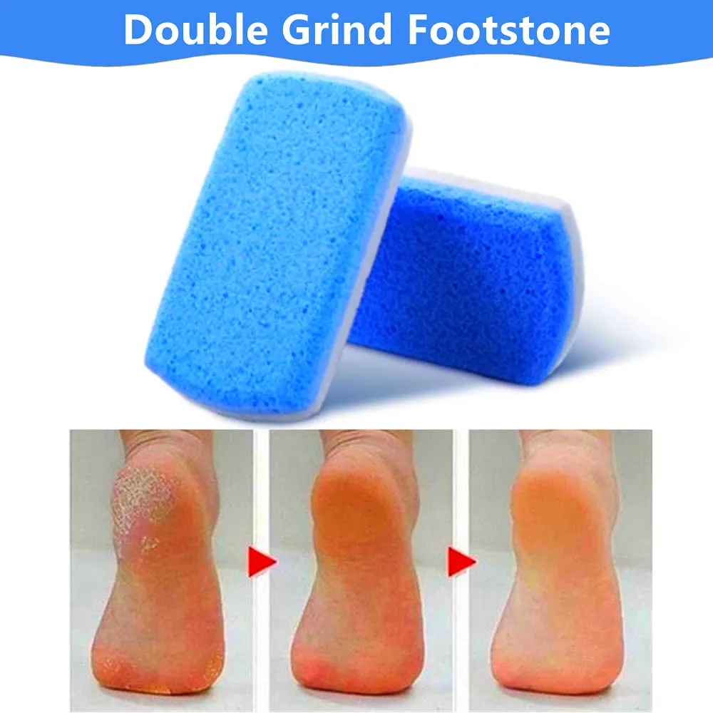 4PCS Pumice Stone Foot Scrub Double Pumice Foot Stone Pumice Foam Glass Peeling Exfoliating Foot Massage