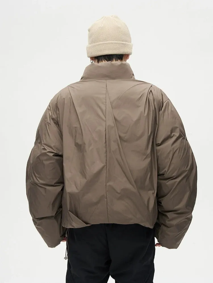 Asymmetric Stand Collar Oversized Puffer Jacket