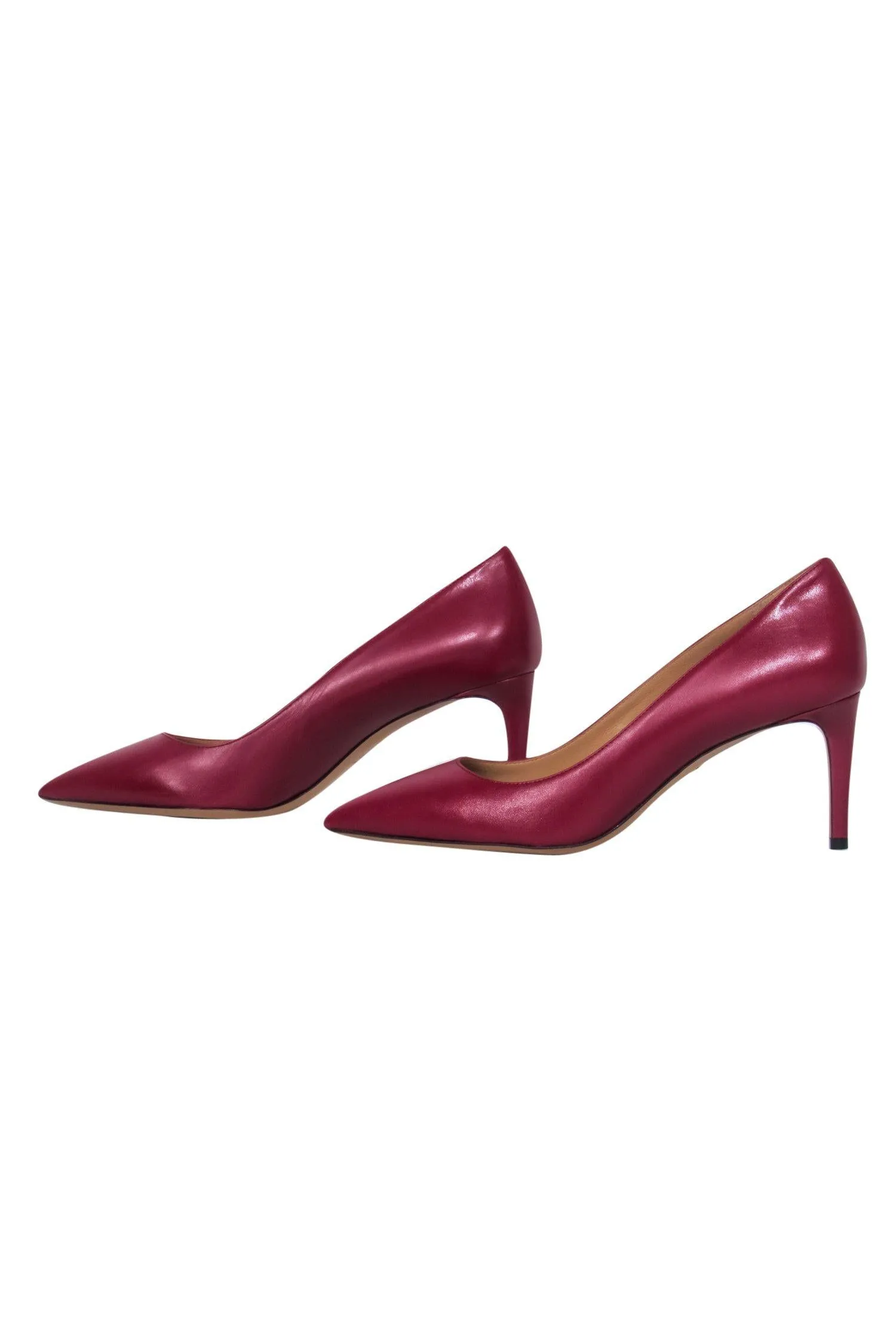 Bally - Maroon Leather Pointed Toe "Elaise" Pumps Sz 9.5