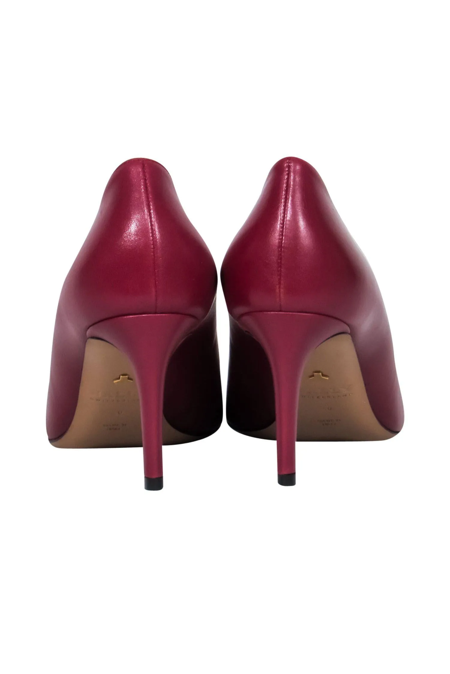 Bally - Maroon Leather Pointed Toe "Elaise" Pumps Sz 9.5