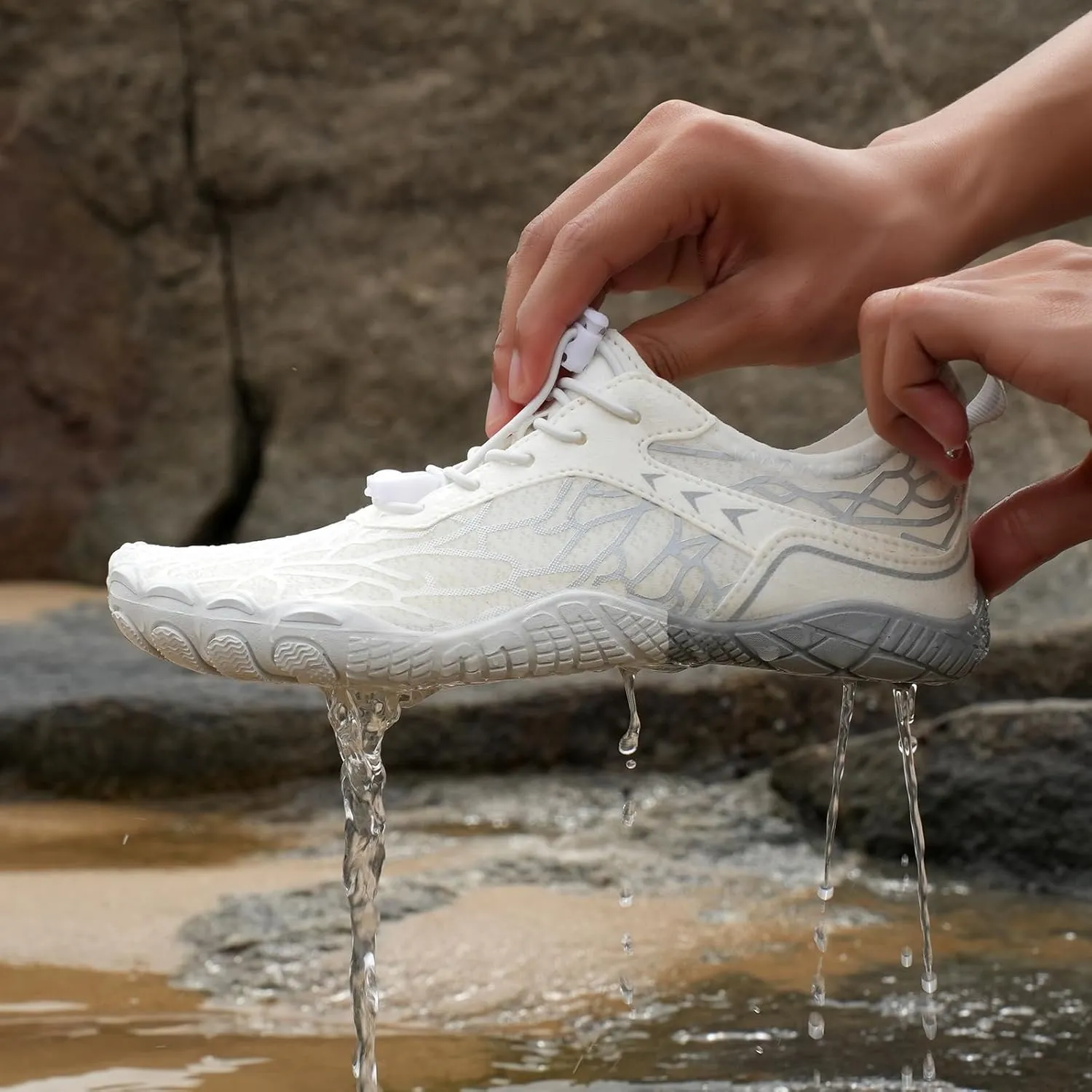 Canbebig Barefoot Shoes for Women Men Healthy & Non-Slip Athletic Footwear Waterproof Hiking Shoes Wide Toe Water Shoe Unisex Sneakers