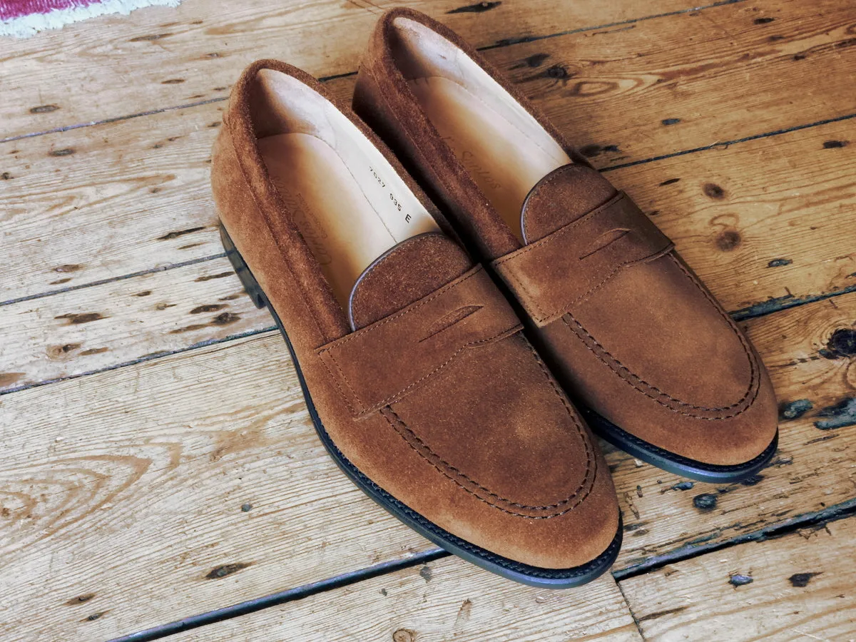 Carlos Santos Shoes  Snuff Suede Penny Loafer, 1944 last