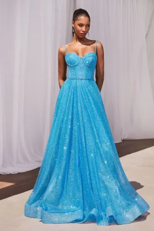 CDS483 GLITTER BALL GOWN