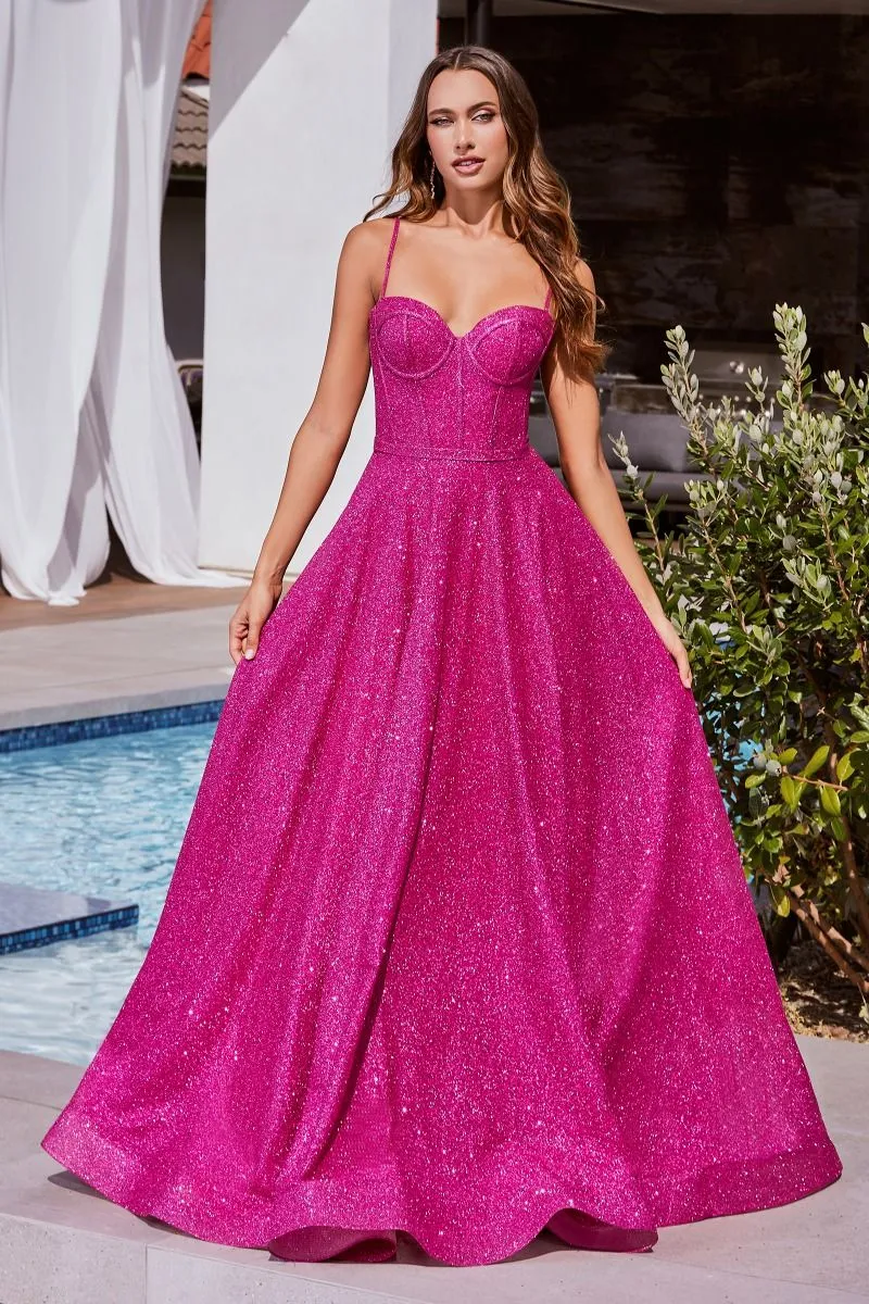 CDS483 GLITTER BALL GOWN