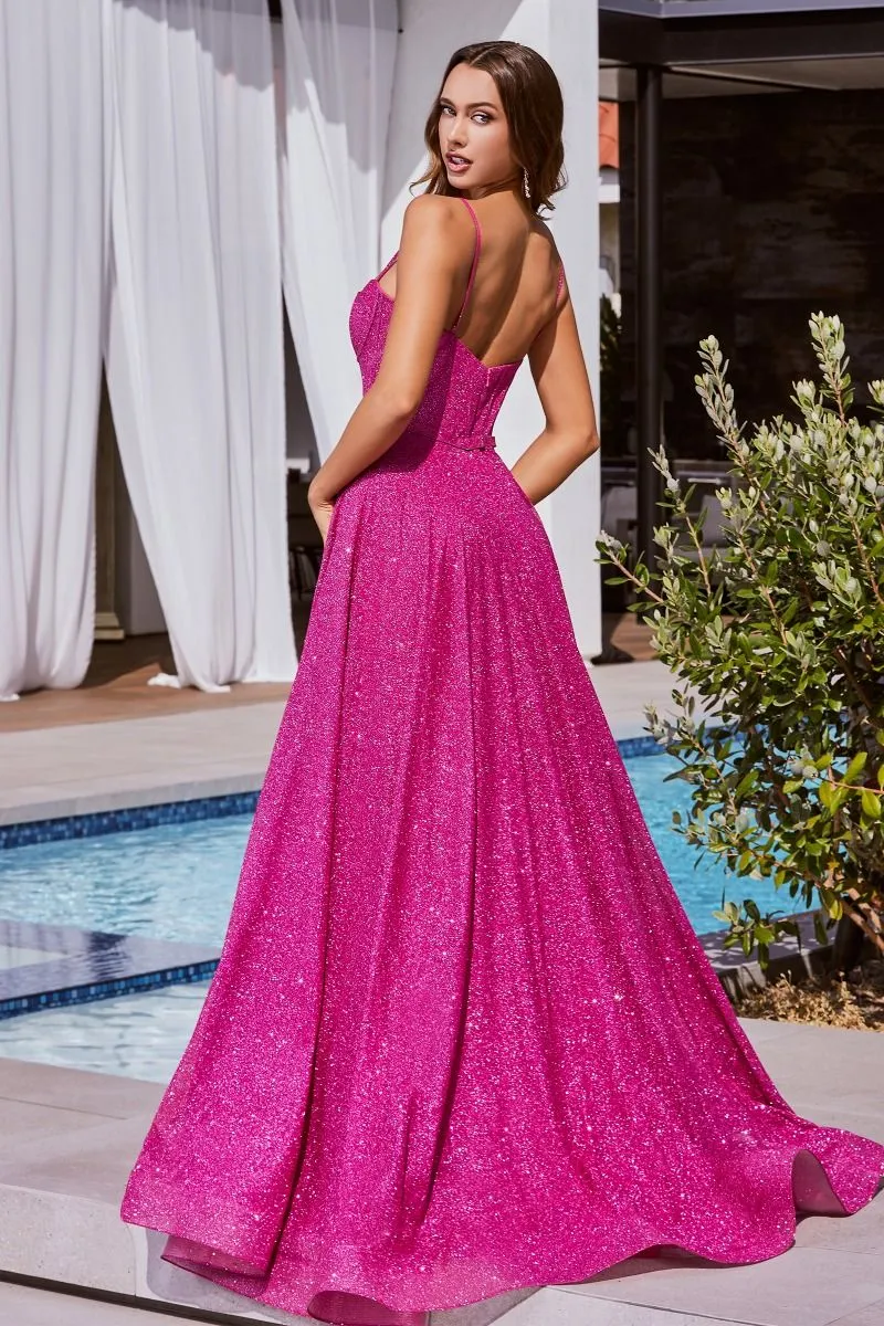 CDS483 GLITTER BALL GOWN