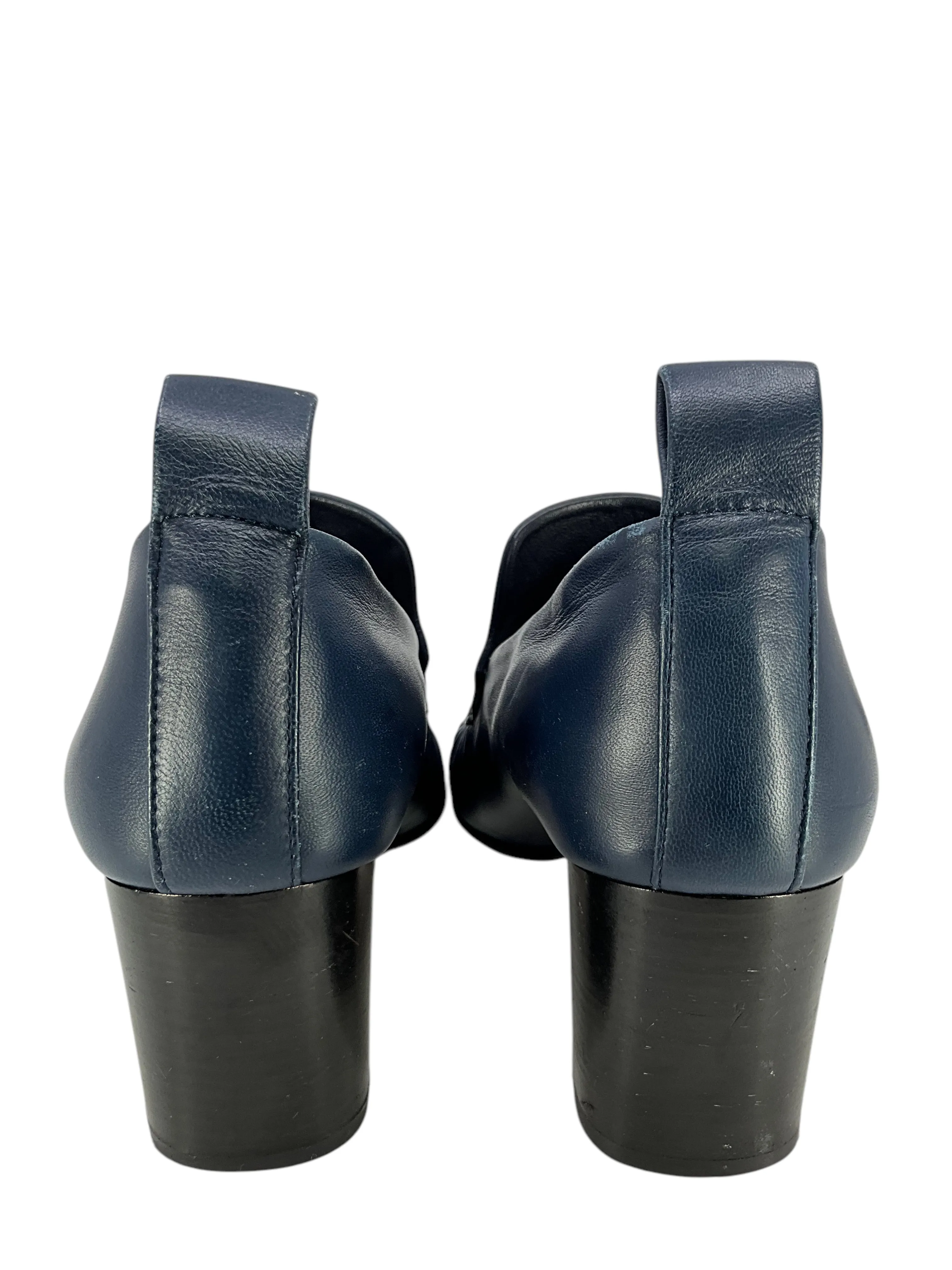 CELINE Leather Ruched Trim Pump Loafers Size 9