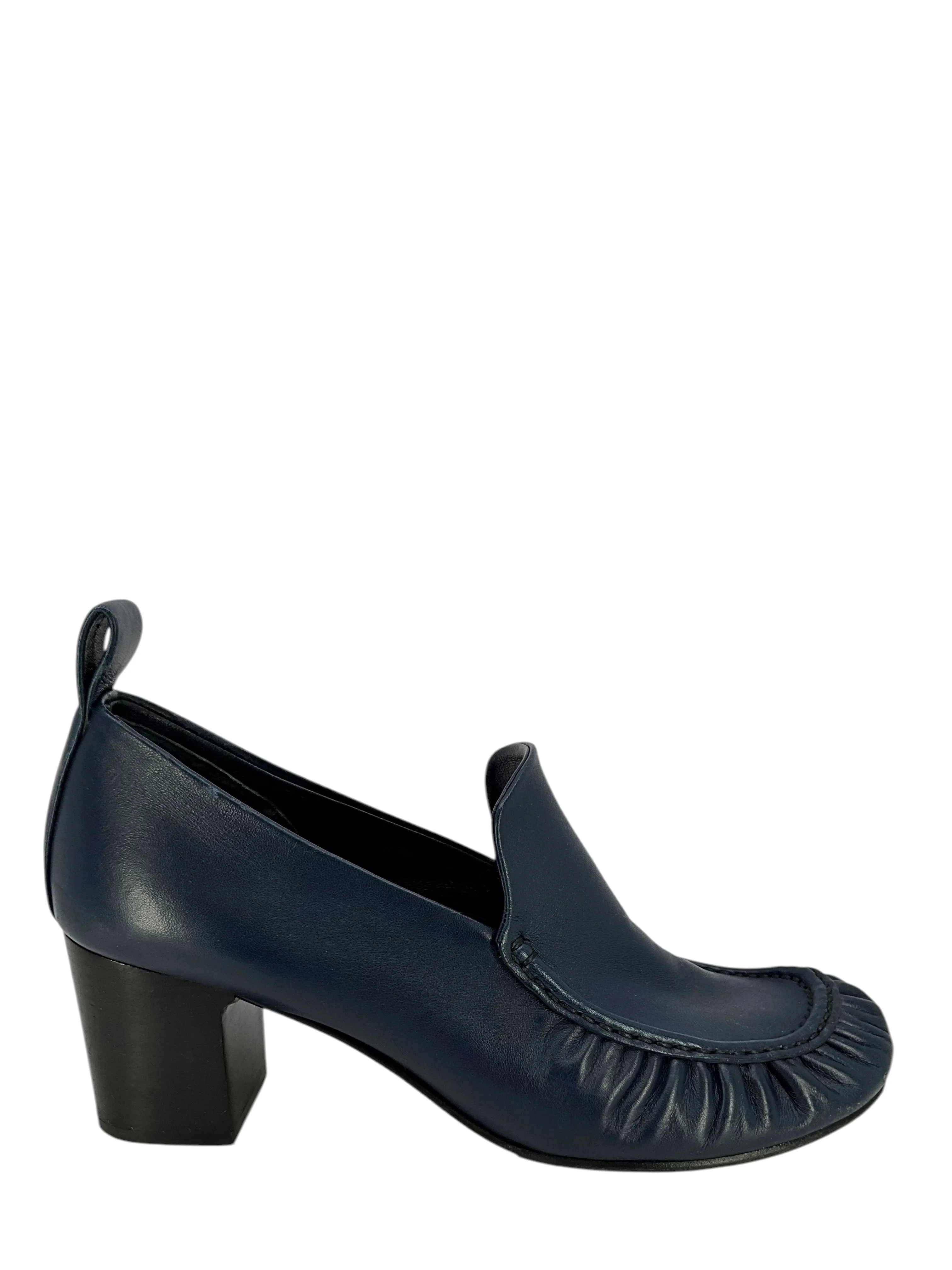 CELINE Leather Ruched Trim Pump Loafers Size 9