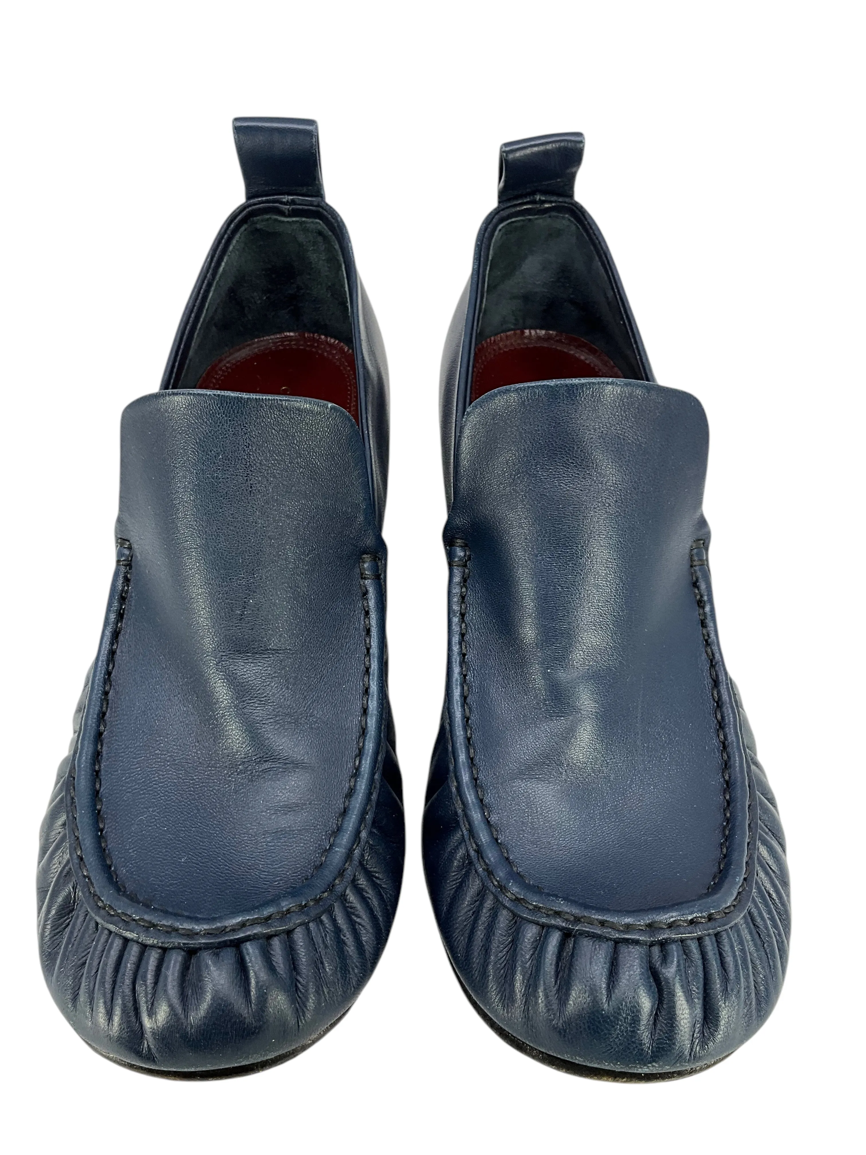 CELINE Leather Ruched Trim Pump Loafers Size 9