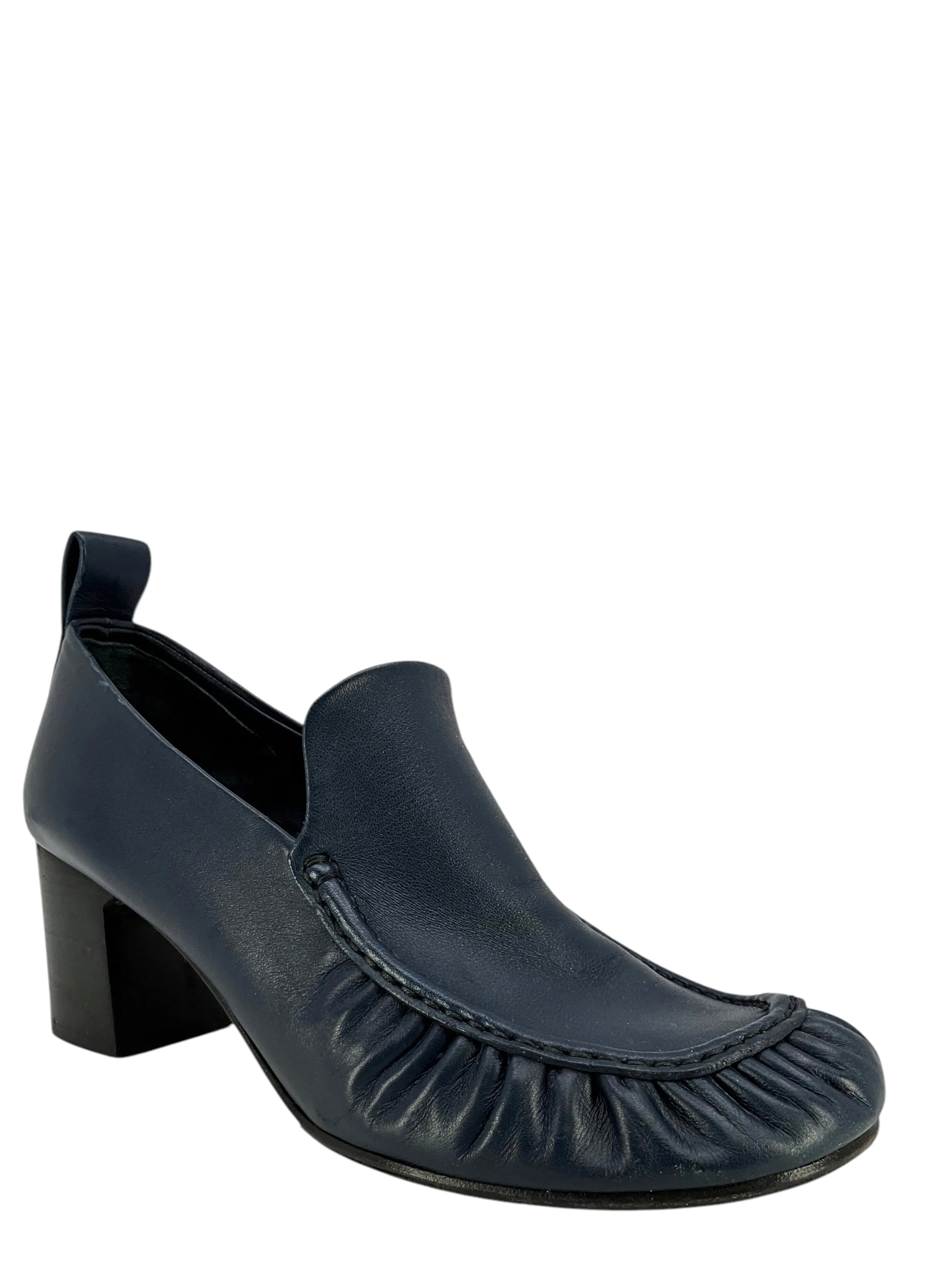 CELINE Leather Ruched Trim Pump Loafers Size 9