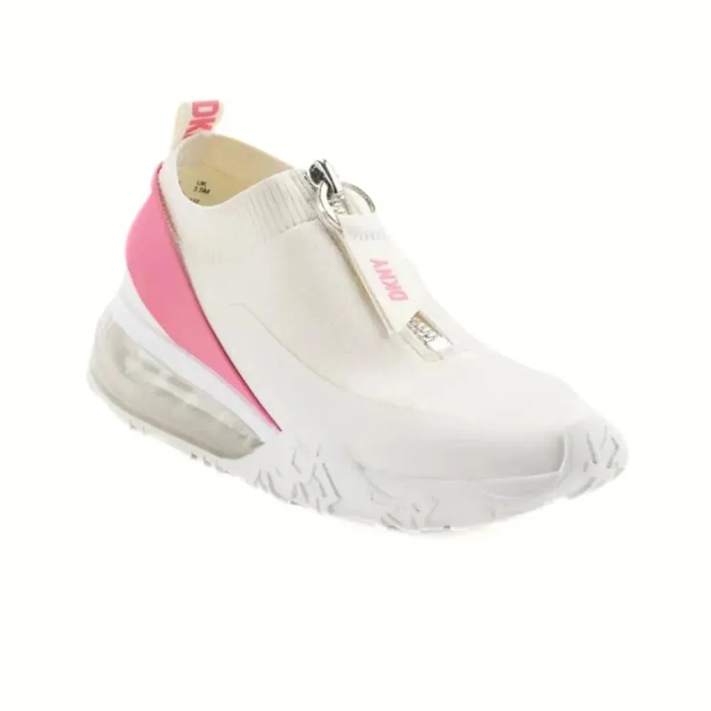 DKNY Kadia Zip-Up Sneaker - WHTPNK