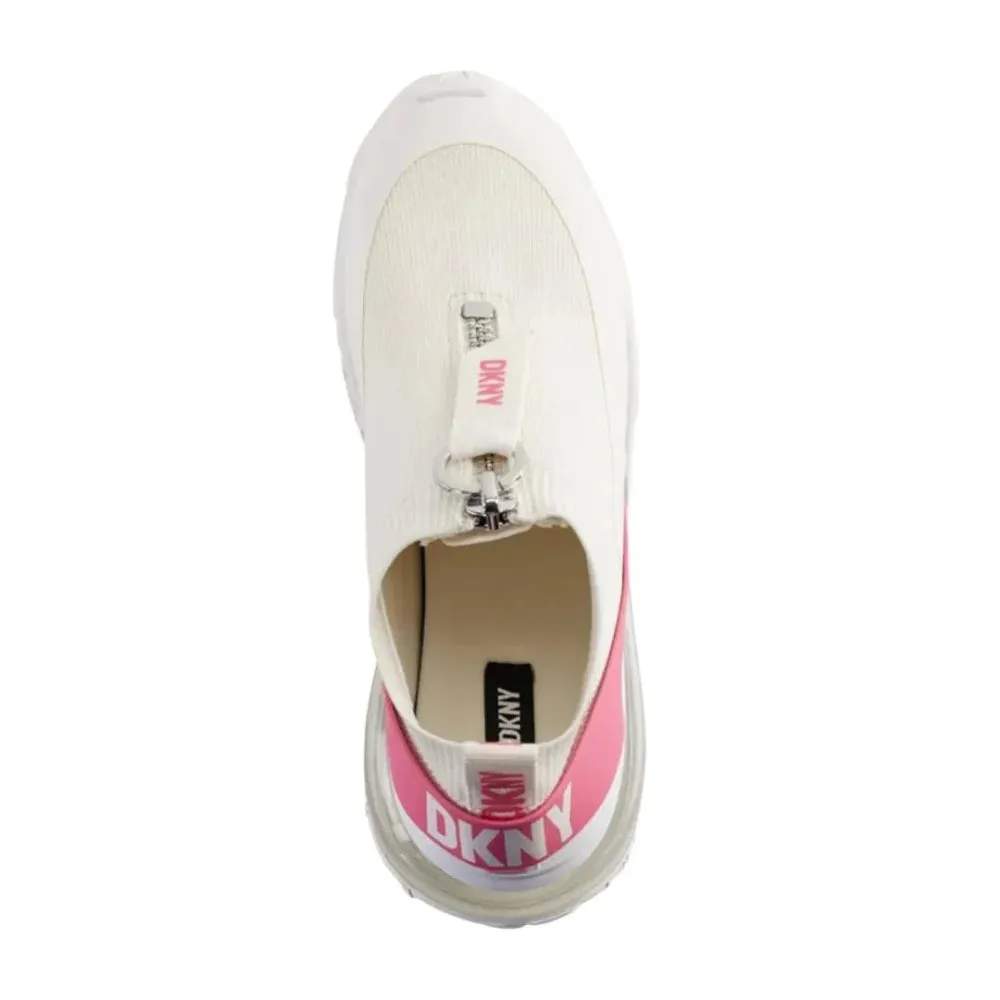DKNY Kadia Zip-Up Sneaker - WHTPNK