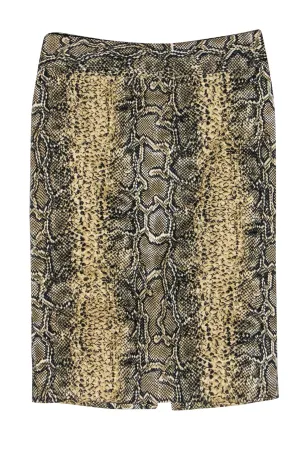 Dolce & Gabbana - Beige & Black Snake Print Skirt Sz 2