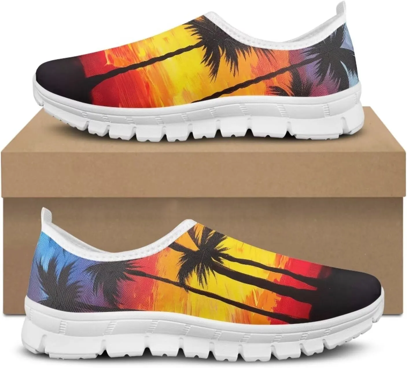 FOR U DESIGNS Shoes for Elderly Women Fall Prevention Comfortable Walking Shoes Non Slip Work Gym Running Shoes