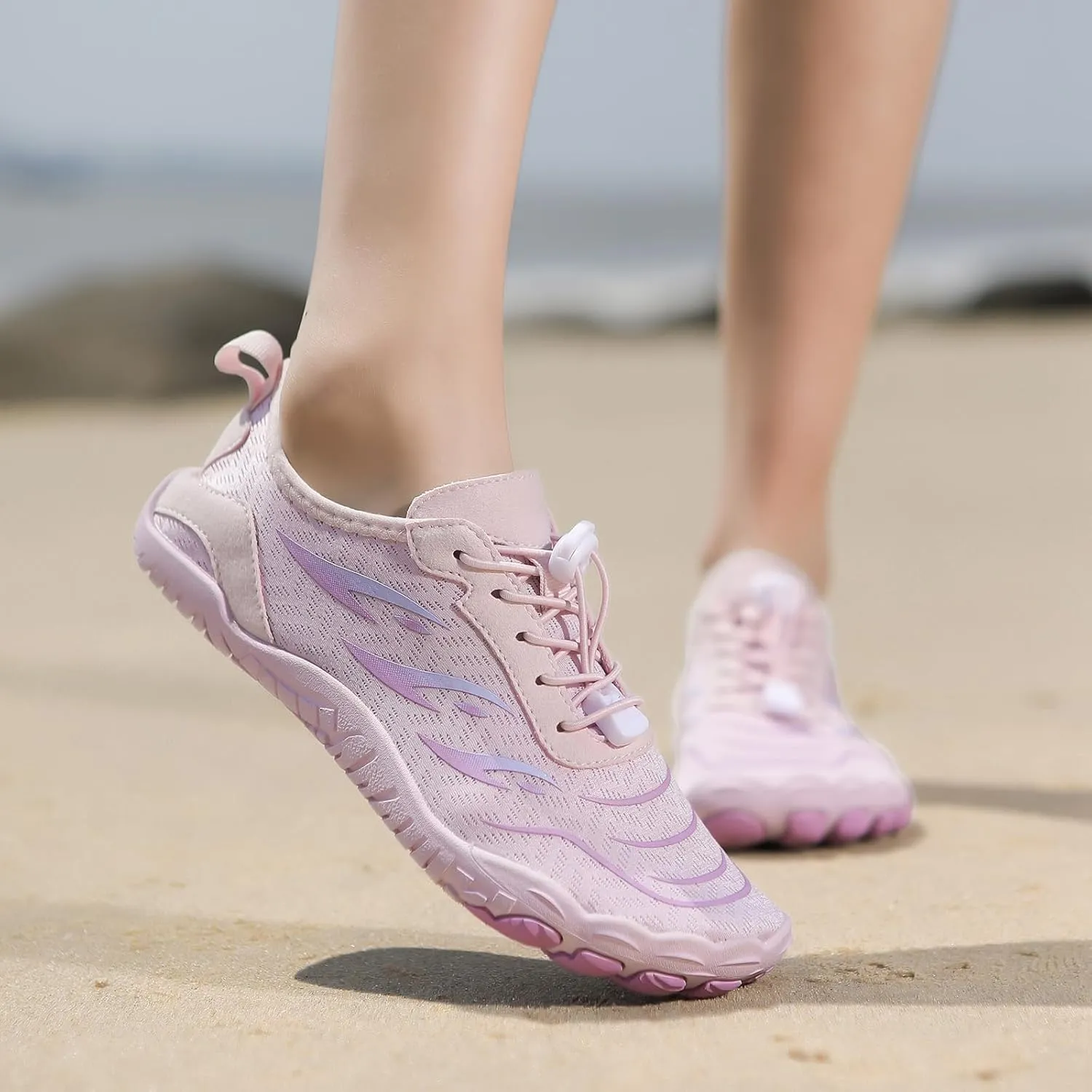 Grounded Footwear for Women Men Quick Dry Water Resistant Water Shoes,Wide Toe Box&Non-Slip Breathable Barefoot,Lightweight Adjustable Fitness Sports Footwear Outdoor Beach Surfing Training Barefoot
