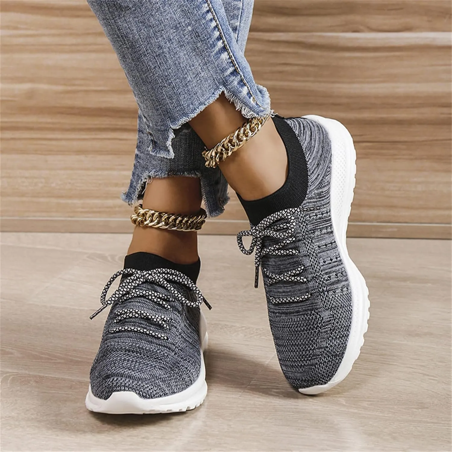 Ladmiple Walking Shoes Women Slip On Lightweight Sneakers Tennis Shoes Comfortable Workout Gym Running Athletic Shoes