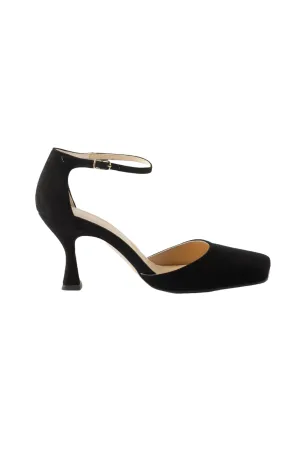 Laura Square-Toe Suede Pumps