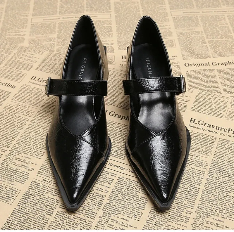 Lunara Vintage Pointed Toe Women's Leather Shoes