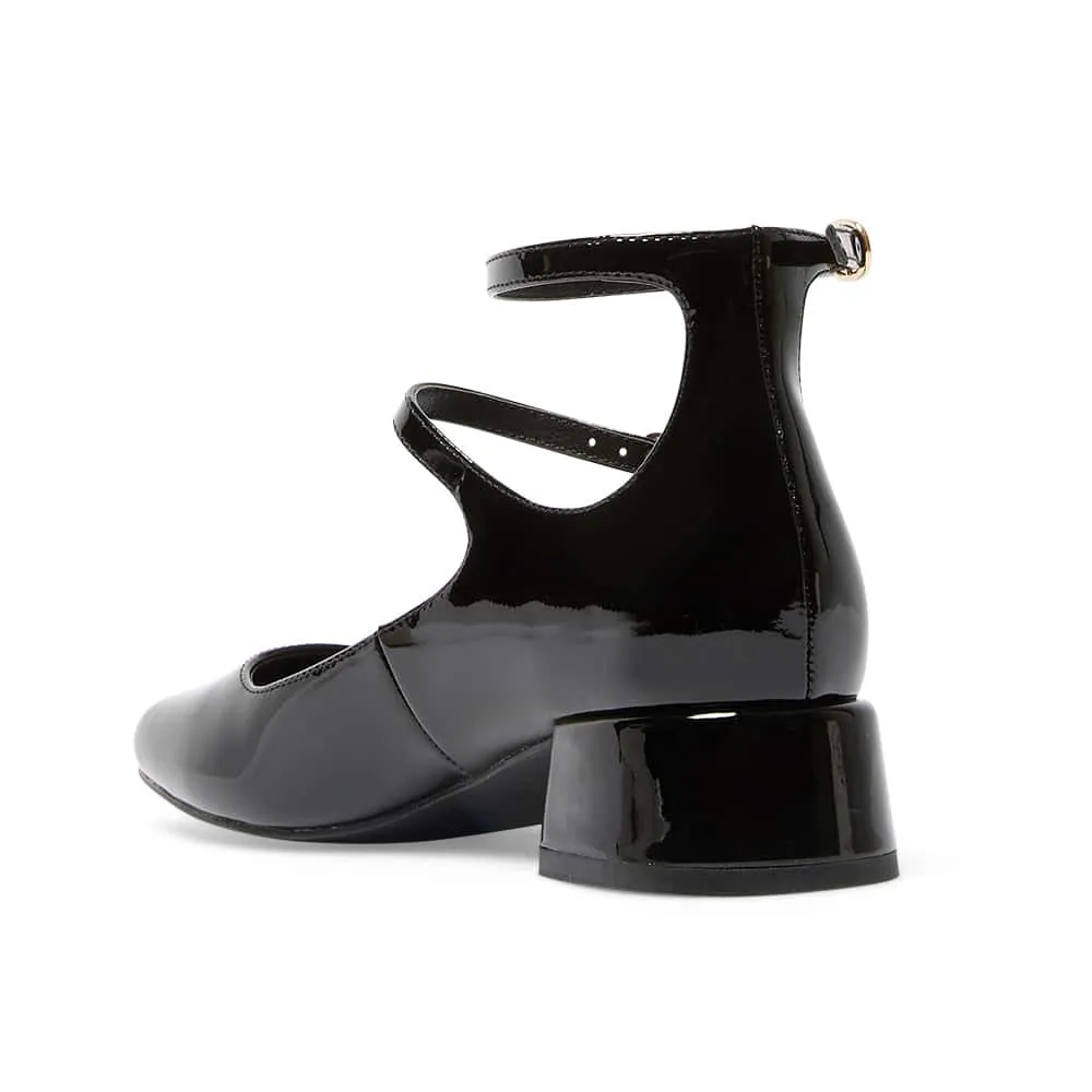 Lydia Heel in Black Patent