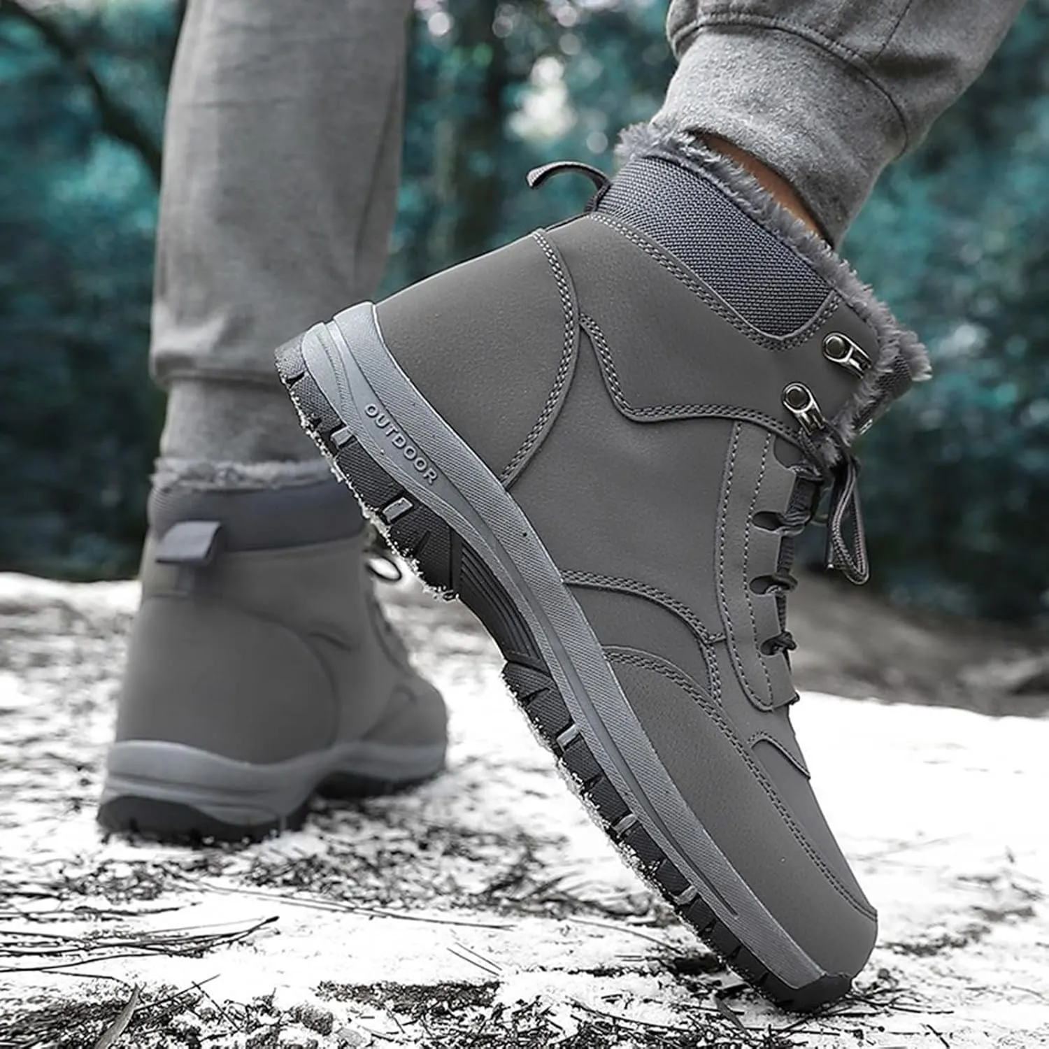 Men Work Boots Steel Toe Hiking Sneakers Women's Slip On Warm Womens Safety Toe Shoes Waterproof Composite Safety Toe Waterproof Industrial Casual Hike Grounded Footwear