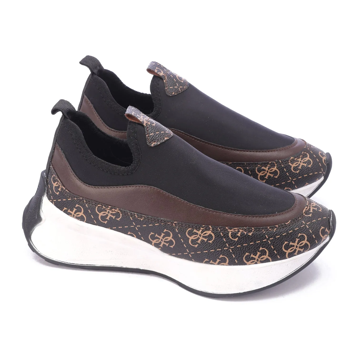 Monochrome Slip-On Chunky Sneakers-Brown