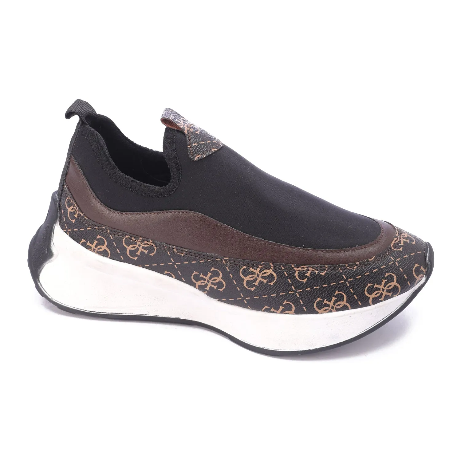 Monochrome Slip-On Chunky Sneakers-Brown