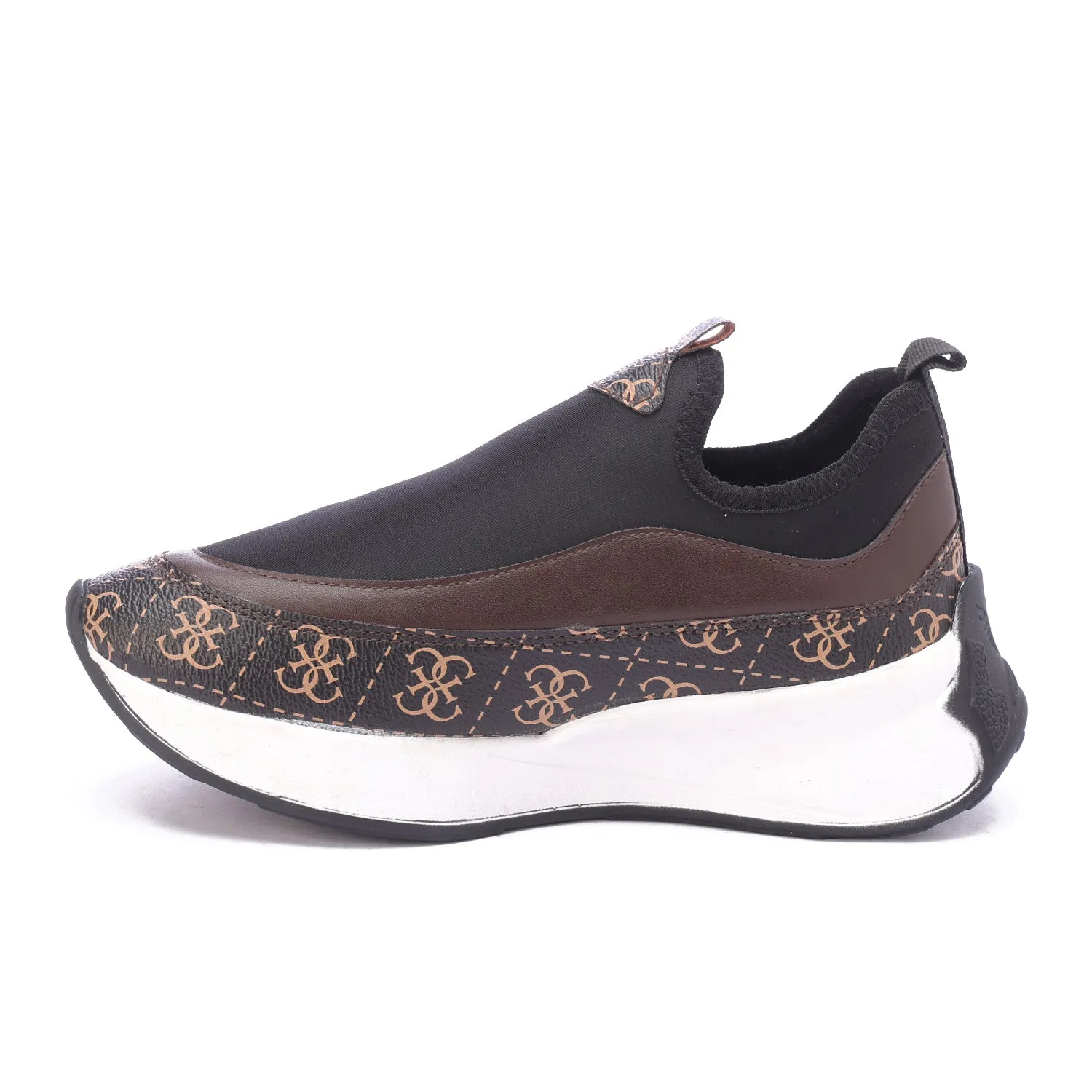 Monochrome Slip-On Chunky Sneakers-Brown