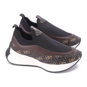 Monochrome Slip-On Chunky Sneakers-Brown