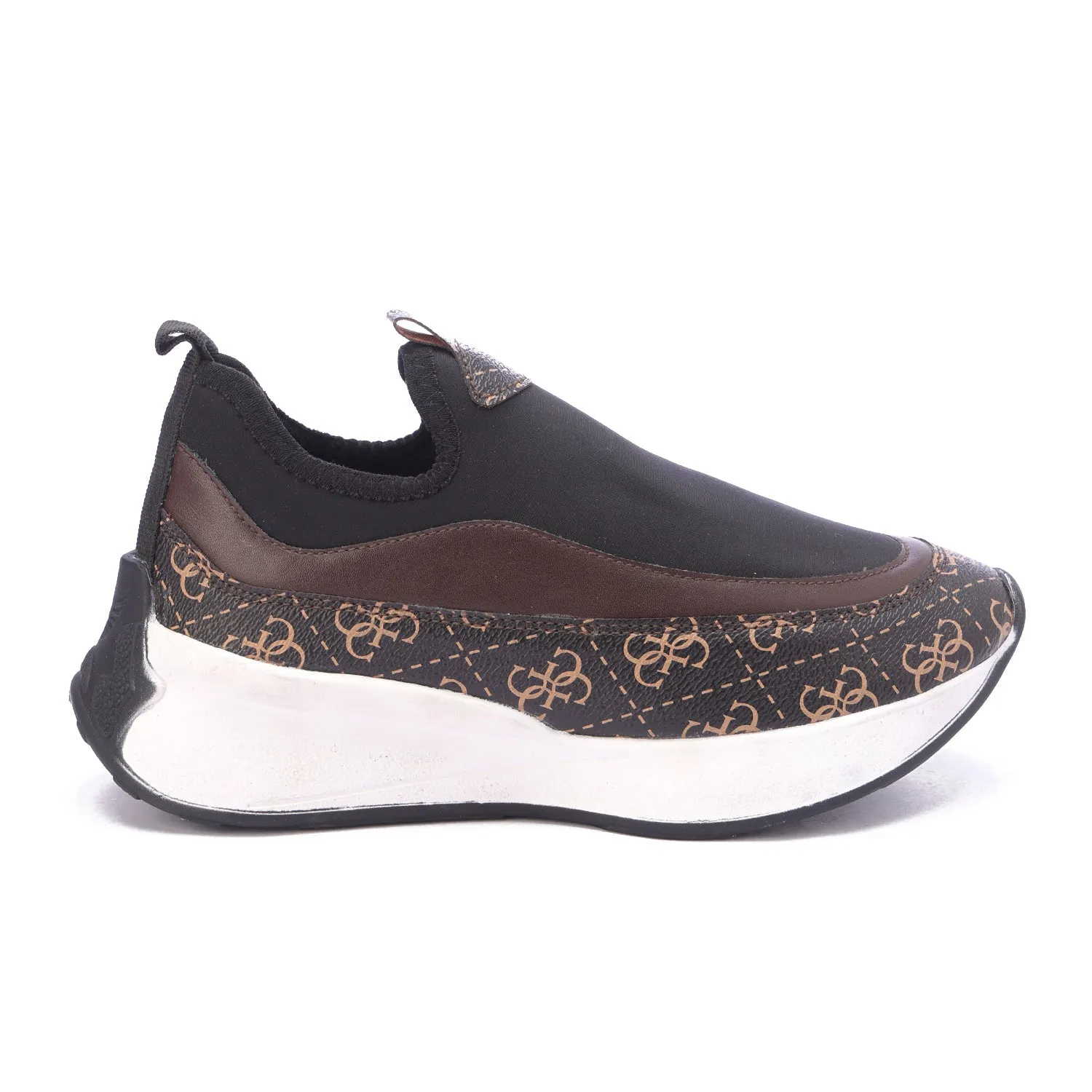 Monochrome Slip-On Chunky Sneakers-Brown