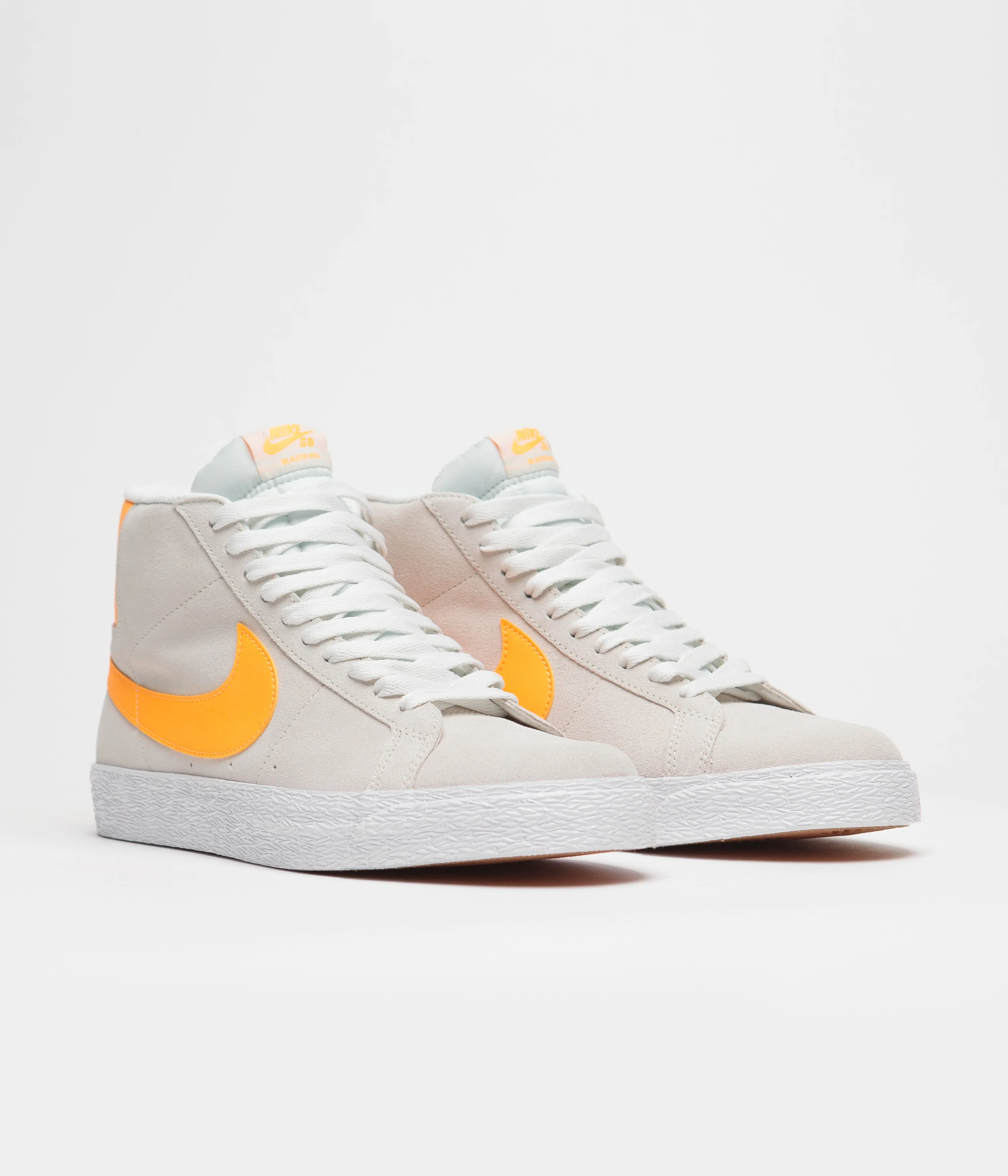 Nike SB Blazer Mid Shoes - Summit White / Laser Orange - Summit White