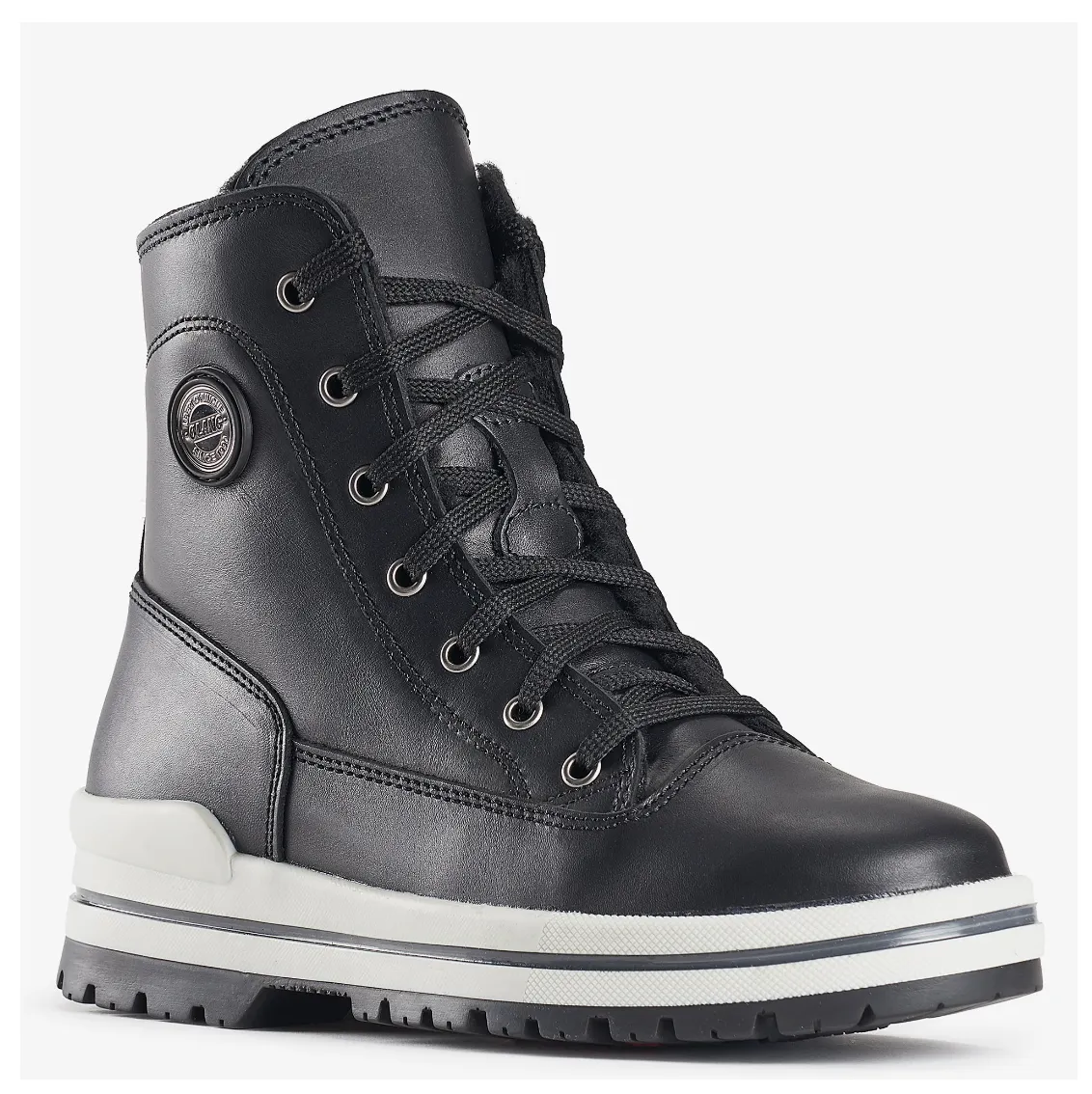 Olang 'Rita" Black/white leather winter boot ice cleat -30