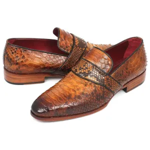 Paul Parkman Men's Genuine Python Loafers Camel (ID#11CML94)