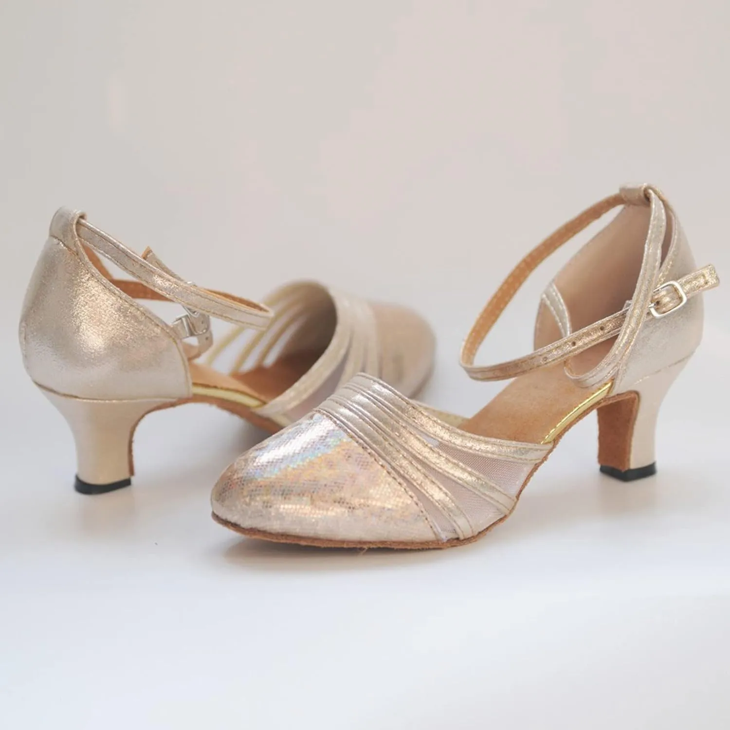 Sandals Women Latin Dance Shoes Heeled Ballroom Tango Party Heels Performance Practice Dance Shoes Latin Dance Sandals