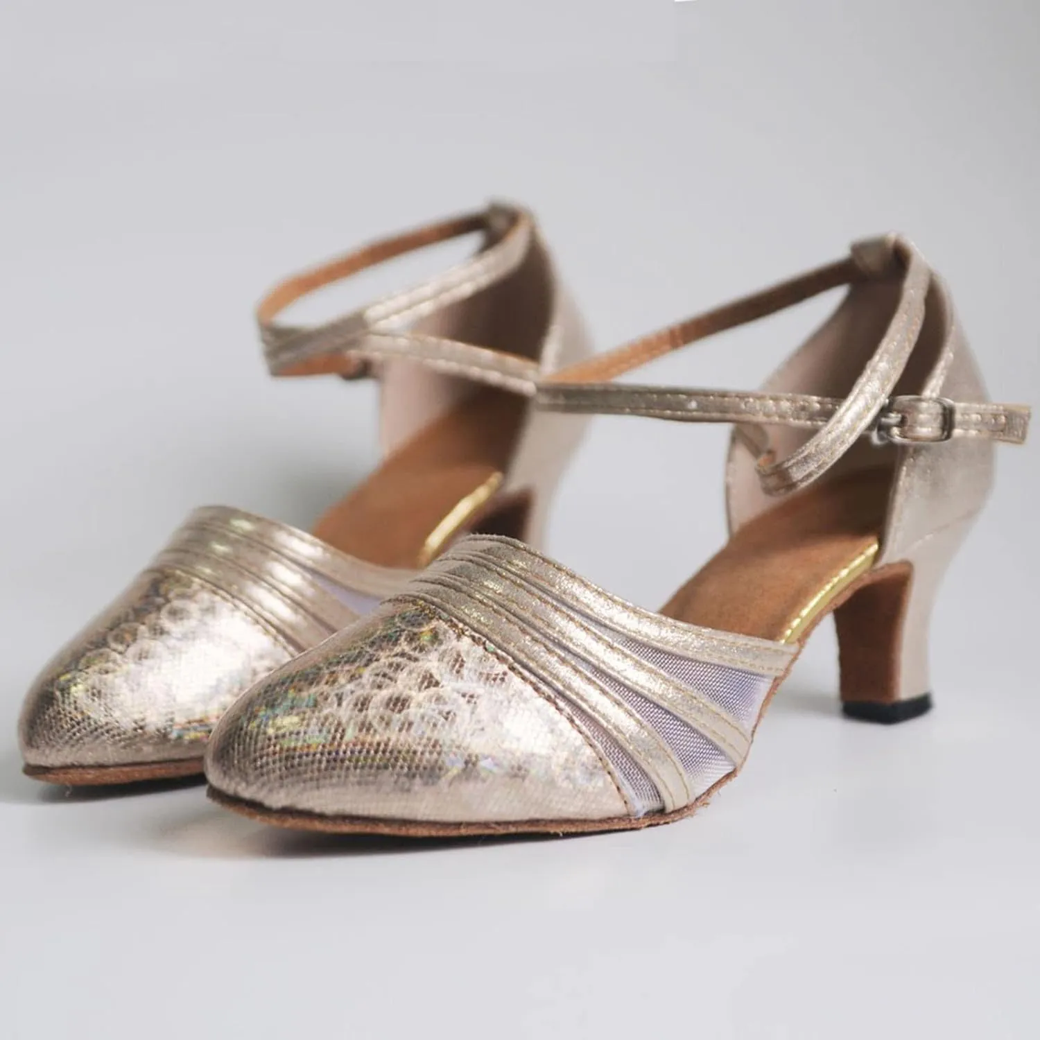 Sandals Women Latin Dance Shoes Heeled Ballroom Tango Party Heels Performance Practice Dance Shoes Latin Dance Sandals
