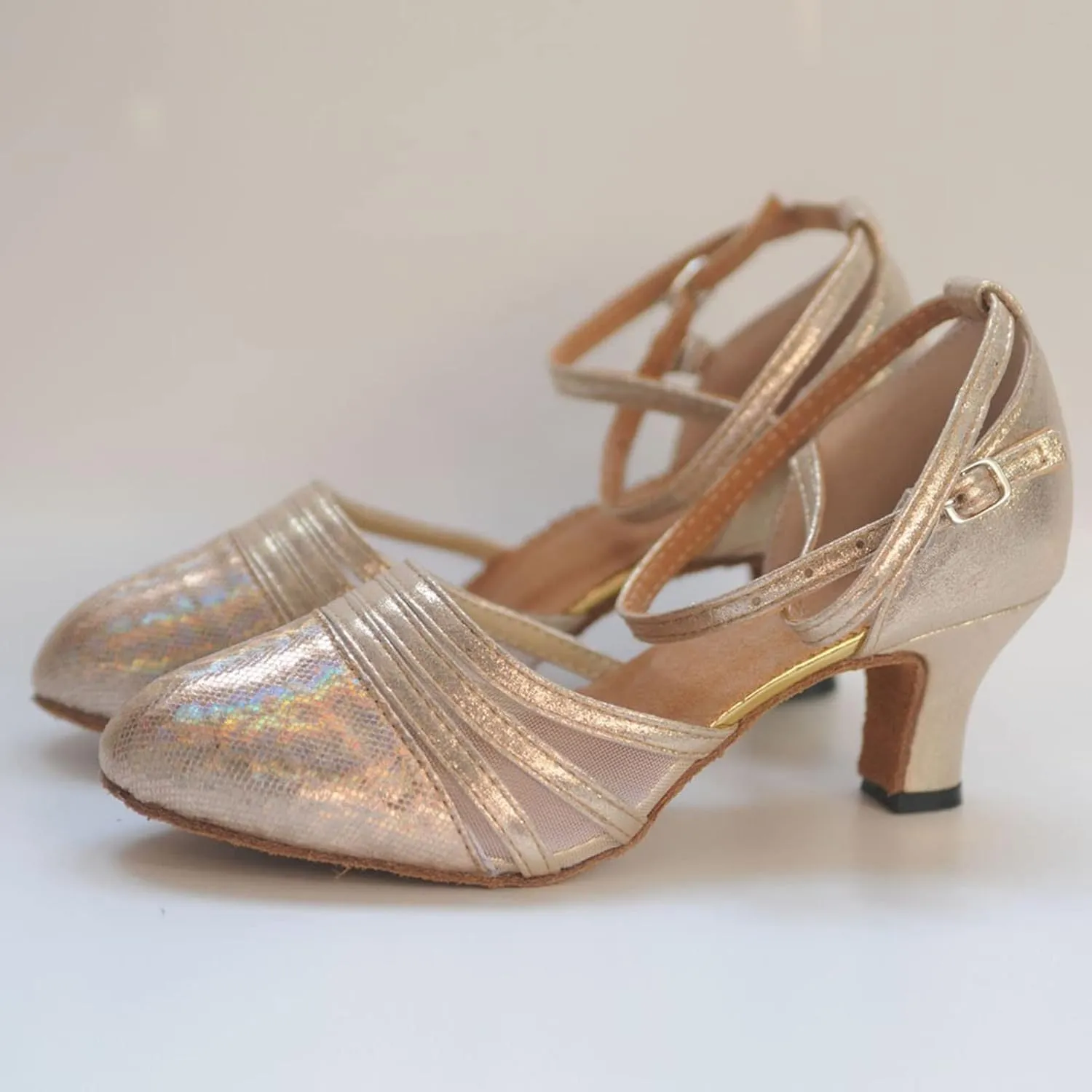 Sandals Women Latin Dance Shoes Heeled Ballroom Tango Party Heels Performance Practice Dance Shoes Latin Dance Sandals