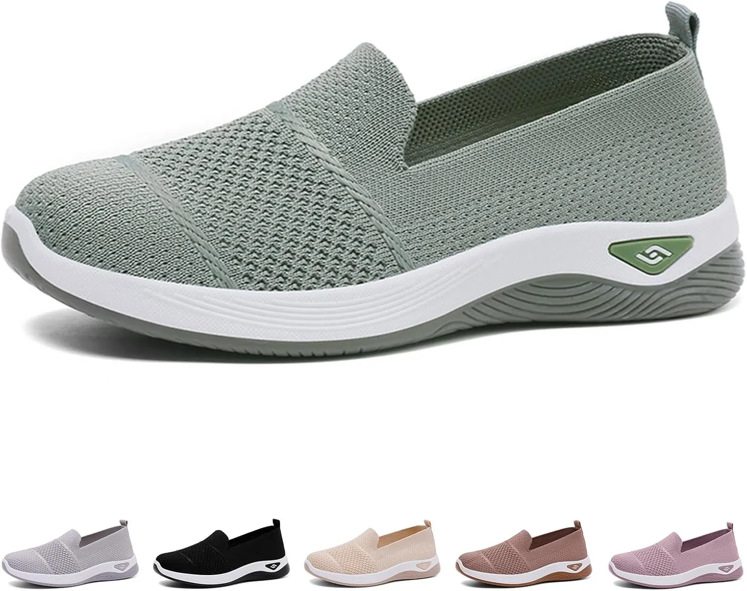Slip On Orthopedic Sneakers Women Woven Orthopedic Breathable Soft Shoes Walking Flying Sneakers Diabetic Foam Walking Shoes Lightweight Wide Width Soft Sole Arch Support Non-Slip Shoe