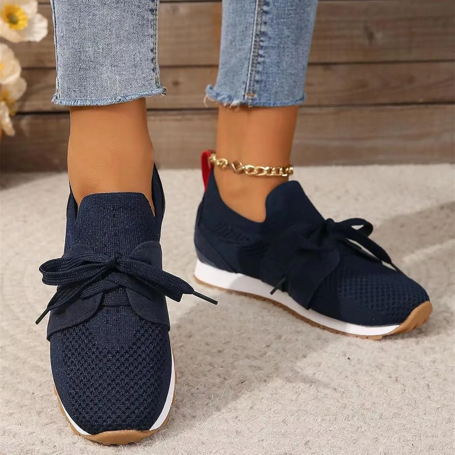 Slip On Sneakers Women Arch Support Walking Shoes Lightweight Casual Athletic Comfort Fashion Tennis Running Sneakers