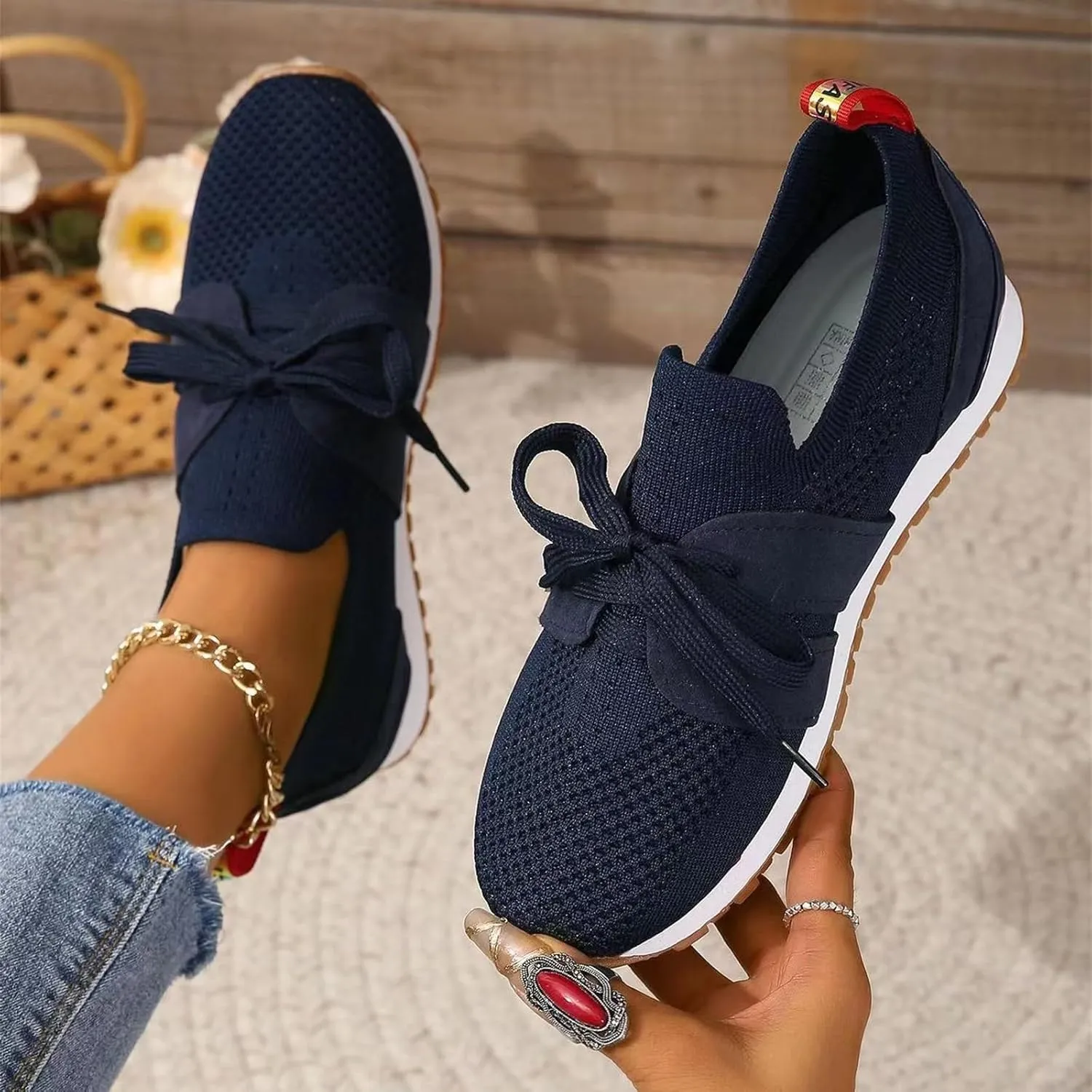 Slip On Sneakers Women Arch Support Walking Shoes Lightweight Casual Athletic Comfort Fashion Tennis Running Sneakers
