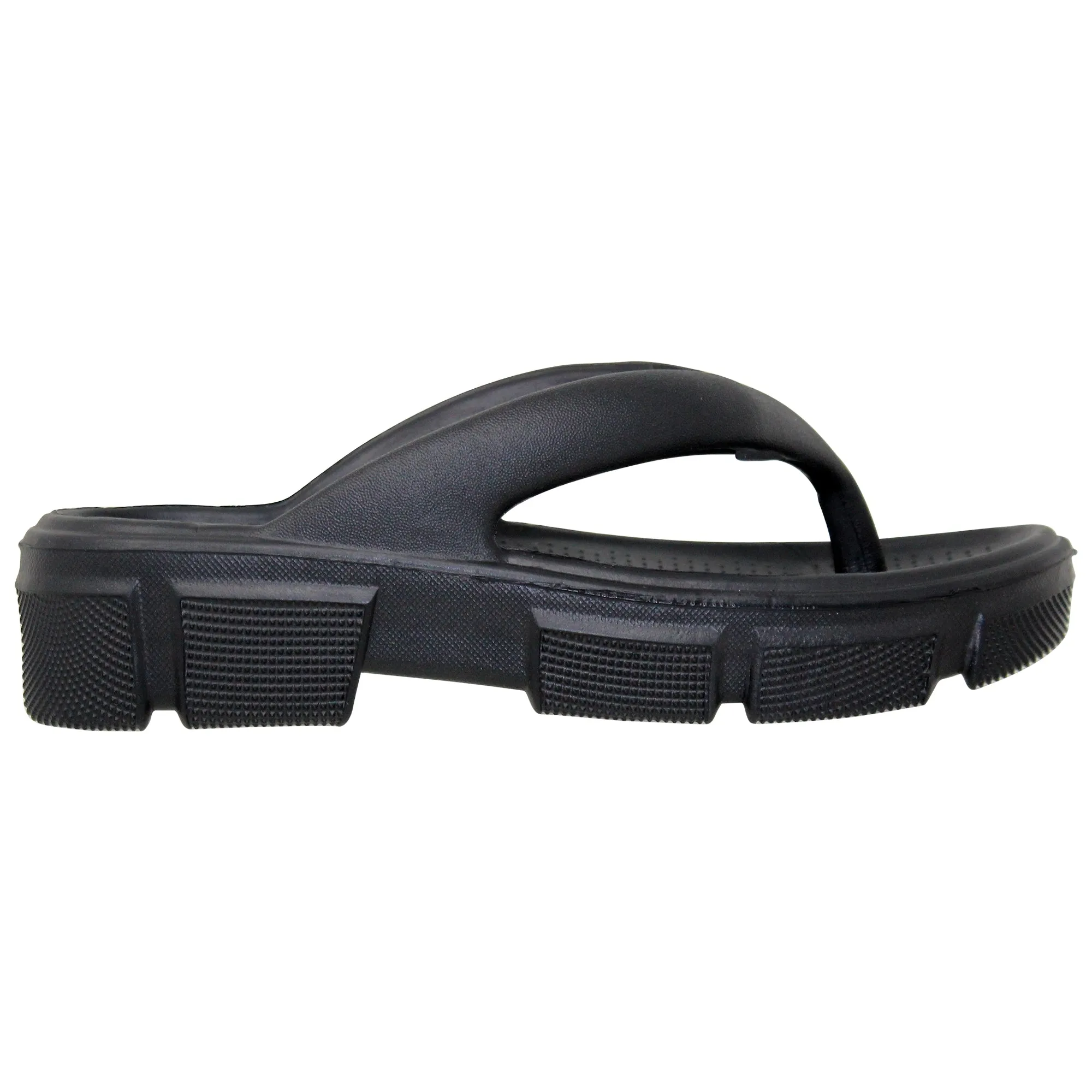 Thong Slide Chucky Sole Platform Sandals Light-Weight EVA Black