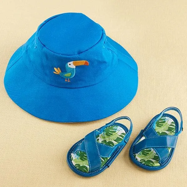 Tropical Beach Hat & Flip Flop Gift Set