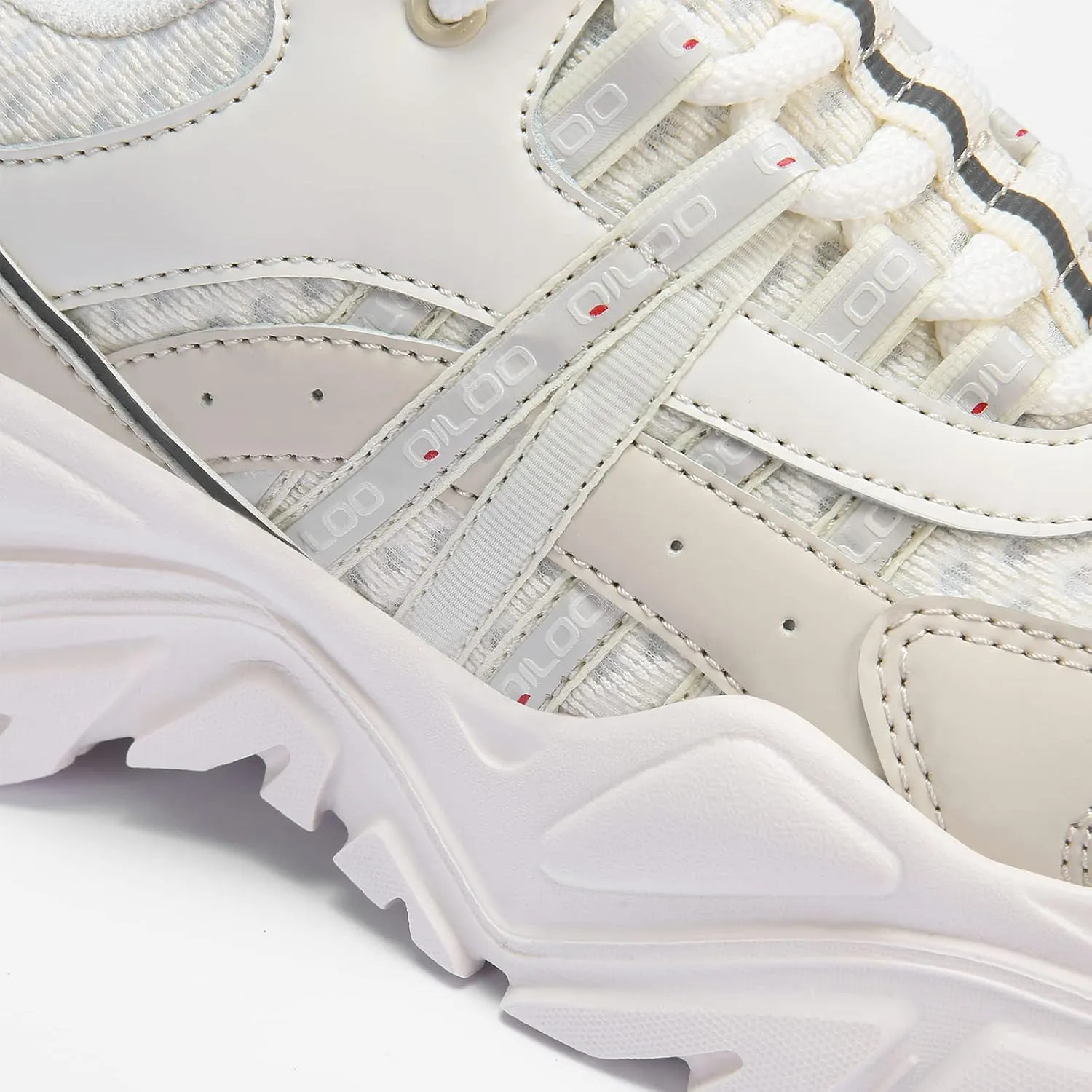 Women's Chunky Platform White Beige Non-Slip Breathable Lightweight Sneakers Trendy Fashion Dad Walking Running Shoes for Women