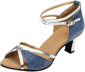 Womens Sandle Women's Prom Dance Square Latin Ballroom Shoes Dance Shoes Women's Middle Heels Sandals Women